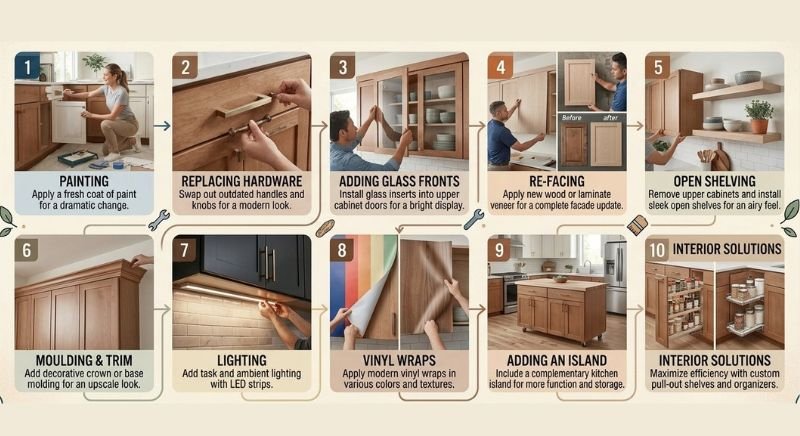 10 Ways to Update Old Kitchen Cabinets