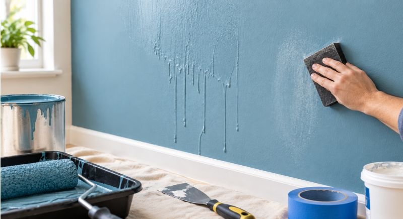 How to Fix Paint Drips on a Wall