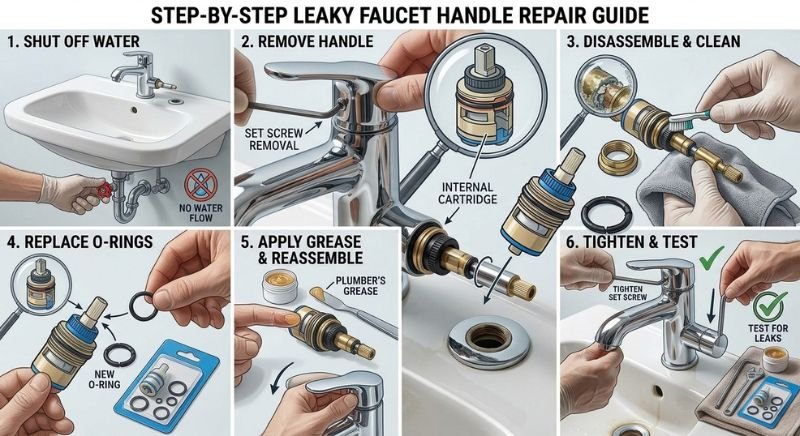 How to Fix a Leaky Faucet Handle Step by Step