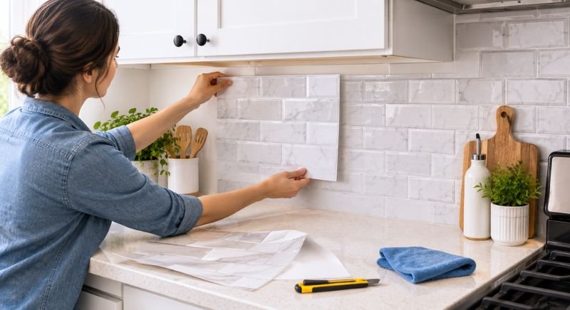 How to Install a Removable Backsplash in a Rental Kitchen