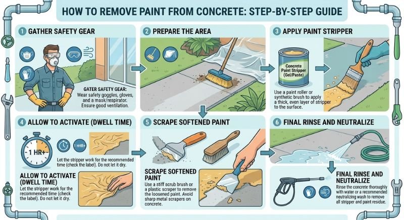 How to Remove Paint From Concrete Step by Step