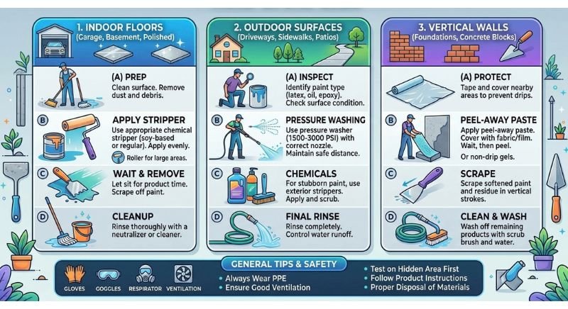 How to Remove Paint From Different Concrete Surfaces