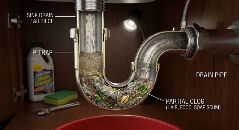 Partial Clog in the P-Trap