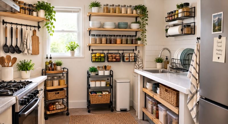 Small Kitchen Storage Ideas Without Cabinets