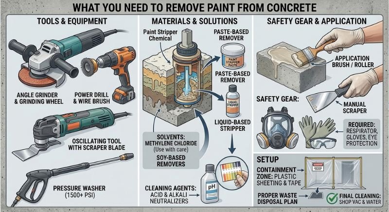 What You Need to Remove Paint From Concrete