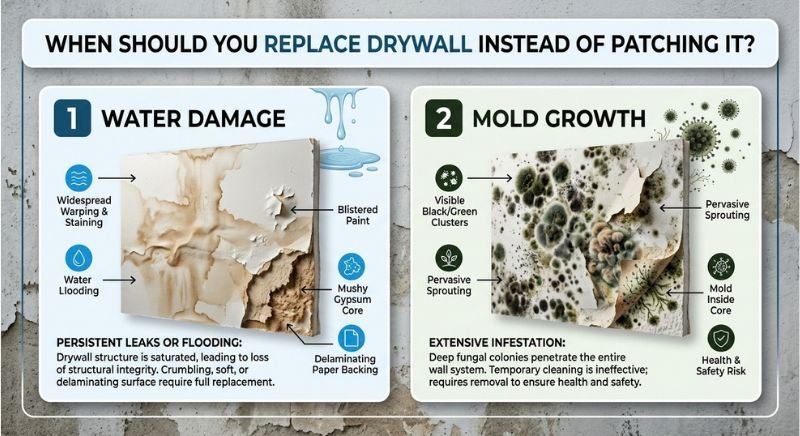 When Should You Replace Drywall Instead of Patching It