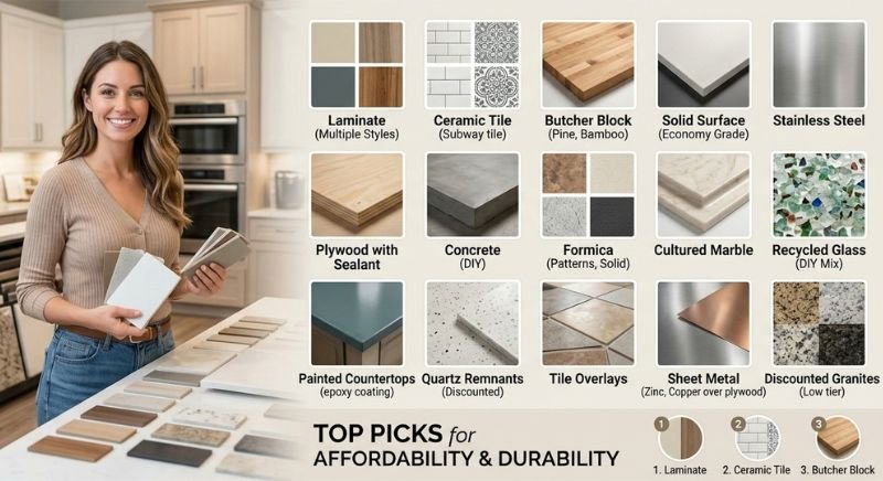 15 Cheapest Countertop Options for Your Kitchen