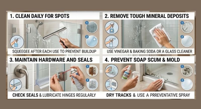 Bathroom Shower Door Cleaning and Maintenance