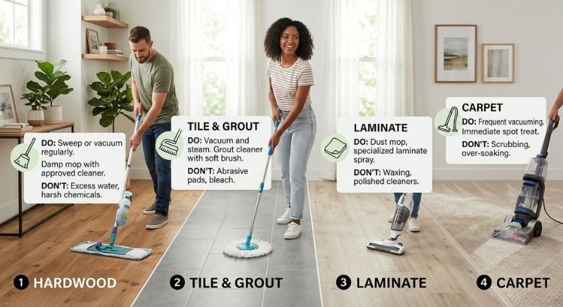 How to Care for and Clean Different Flooring Types