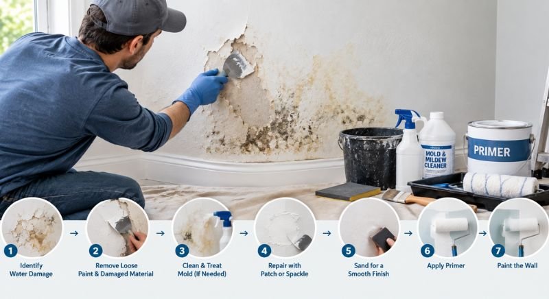 How to Deal With Water-Damaged Walls Before Painting